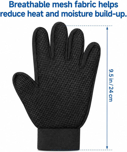 Pet Hair Removal Glove for Dogs & Cats, 2-Pack Blue