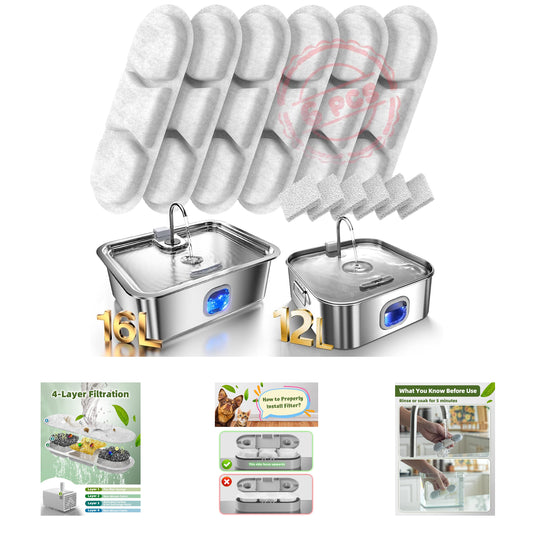 Dog Water Fountain Stainless Steel 12L 16L Large Pet Water Dispenser for Dogs