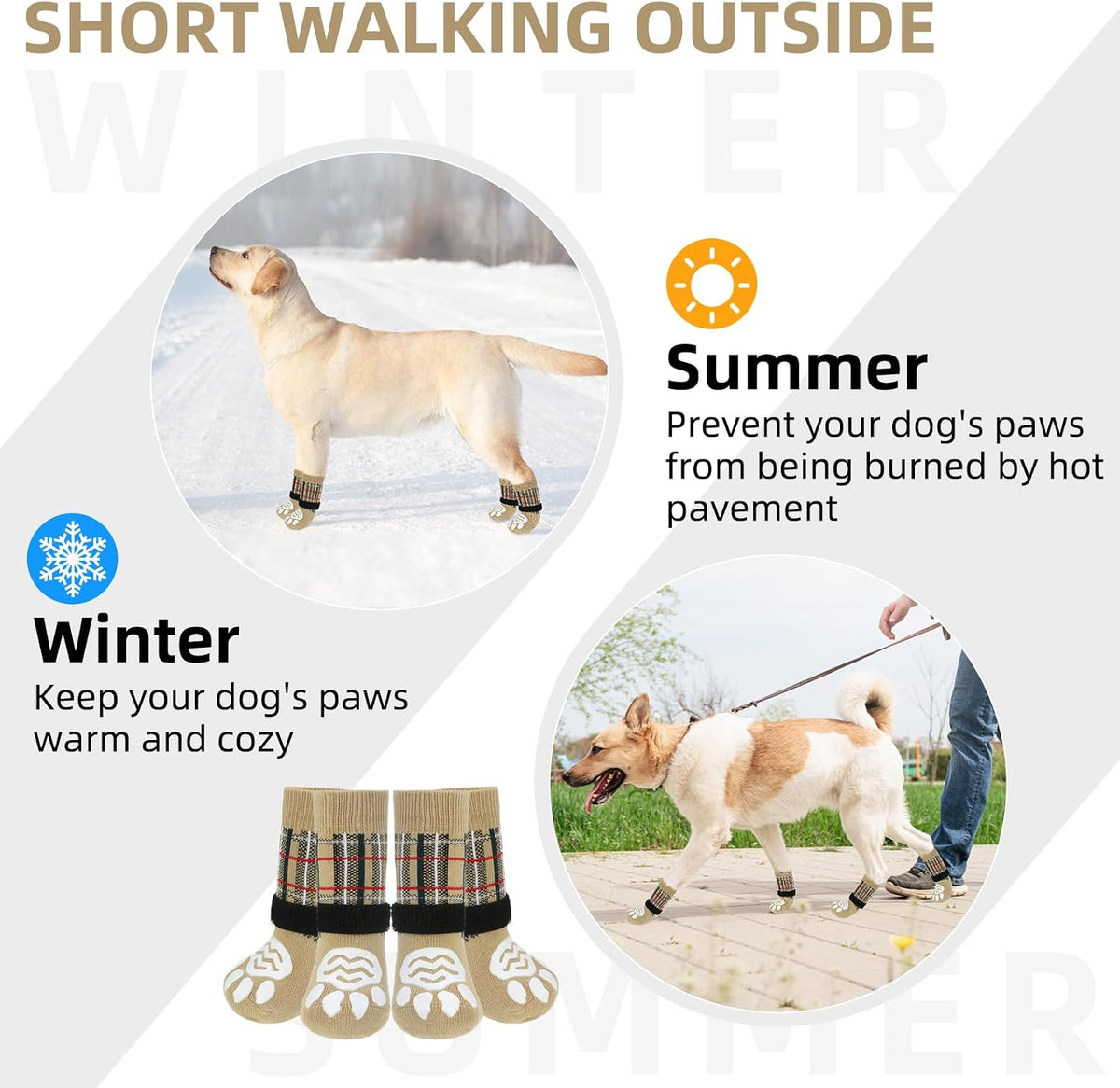 Dog Socks to Prevent Licking Paws, Dog Shoes for Hot Pavement