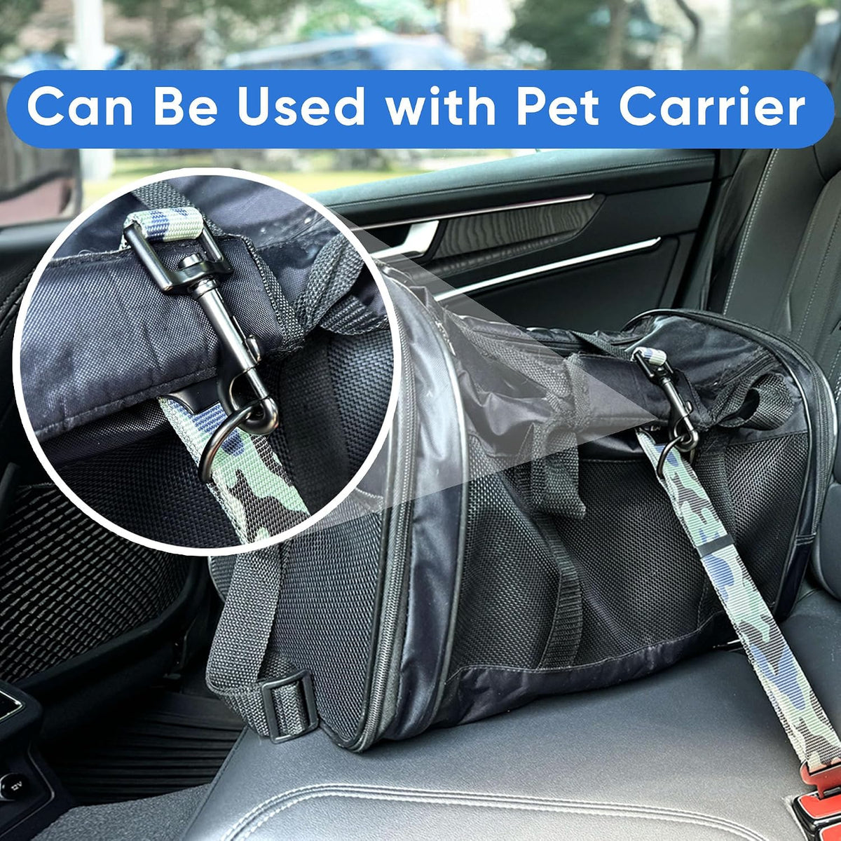 Dog Seat Belt | Pet Safety Seat Belt with Adjustable Strap for Small to Large Dogs | Exceeds Dog Safety Standards | Keep Your Dog Secure in the Car - Black Car Seat Belt for Dogs