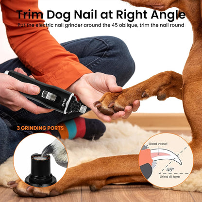 Rechargeable Pet Nail Grinder for Dogs Cats, Electric Dog Nail Trimmer