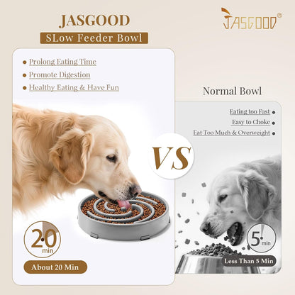 Slow Feeder Dog Bowl - Anti-Gulping, Prevents Bloat & Choking, Healthy Design for Large & Medium Dogs