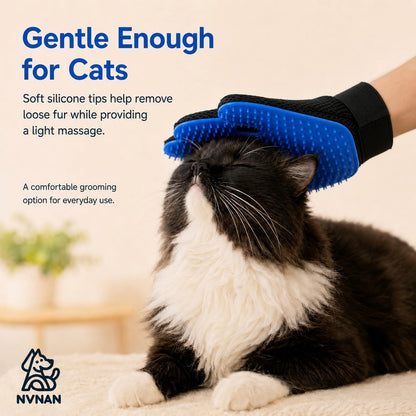Pet Hair Removal Glove for Dogs & Cats, 2-Pack Blue