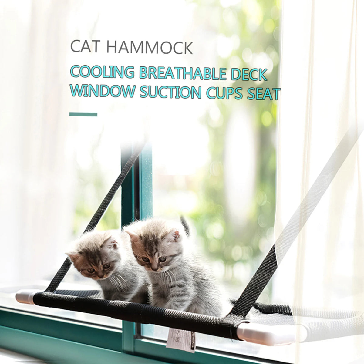 Cat Window Perch Hammock Bed Cooling Breathable Deck Window Suction Cups Seat Cat Shelves Sunbath Hammock Bed for Cat Hold UP