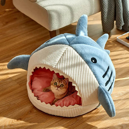 Luxury Plush Shark Pet Bed - plush material closeup