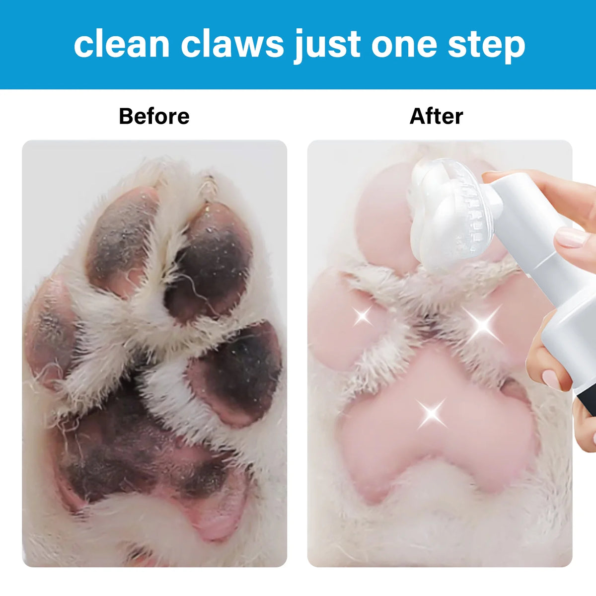 Dog Paw Cleaner, Waterless Paw Cleaner for Dogs with Detachable Brush Head, No-Rinse Natural Dog Paw Washer, Portable Pet Paw Cleaner, Effective Cleaning for Dog and Cat Paw