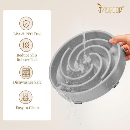 Slow Feeder Dog Bowl - Anti-Gulping, Prevents Bloat & Choking, Healthy Design for Large & Medium Dogs