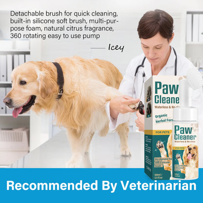Dog Paw Cleaner, Waterless Paw Cleaner for Dogs with Detachable Brush Head, No-Rinse Natural Dog Paw Washer, Portable Pet Paw Cleaner, Effective Cleaning for Dog and Cat Paw