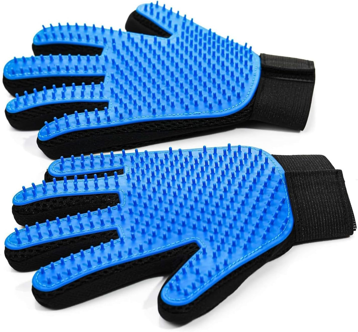 Pet Hair Removal Glove for Dogs & Cats, 2-Pack Blue