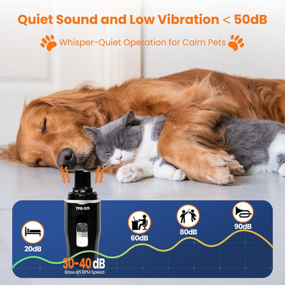 Rechargeable Pet Nail Grinder for Dogs Cats, Electric Dog Nail Trimmer