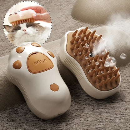 Electric Cat Steam Brush - USB rechargeable steam grooming tool for cats and dogs
