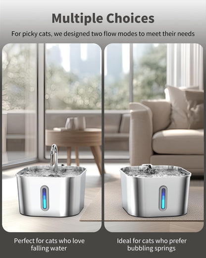 Cat Water Fountain Stainless Steel, 74Oz/2.2L Pet Fountain