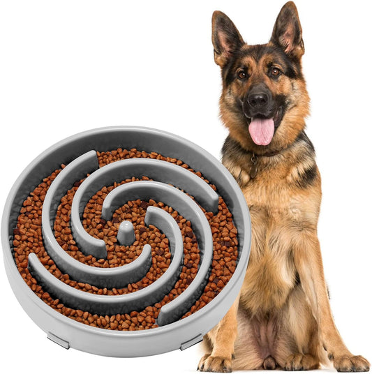 Slow Feeder Dog Bowl - Anti-Gulping, Prevents Bloat & Choking, Healthy Design for Large & Medium Dogs